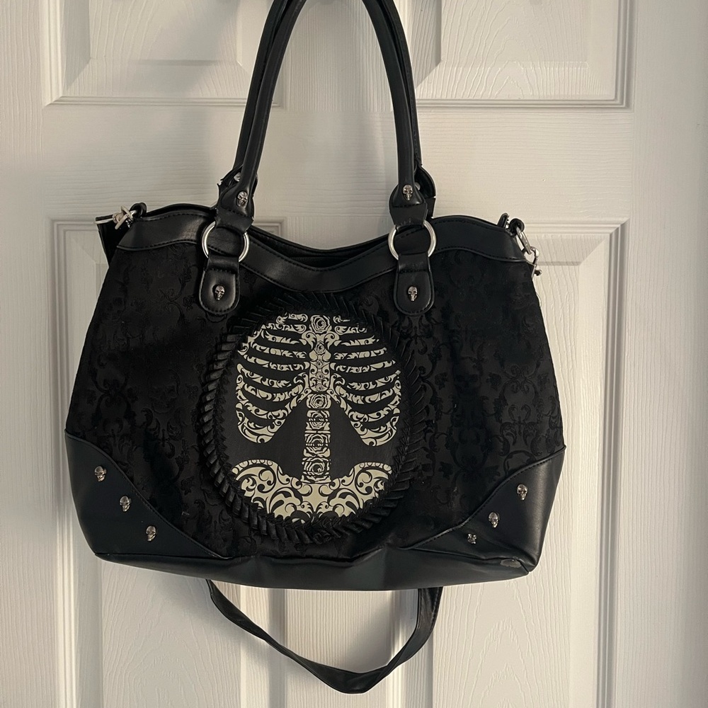 Banned Bags Skull Ribcage Purse